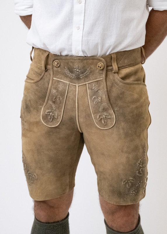 Lederhose "Reinheitsgebot" - hellbraun